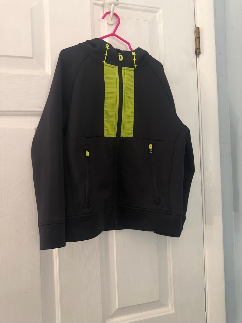 Russell Boys Dri-Power 360 Full Zip Hoodie Black Neon Size S 6-7